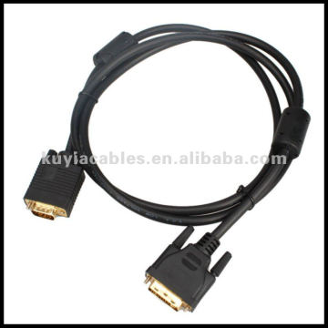 10Ft VGA SVGA a DVI Cable de extensión DVI-I macho a macho negro